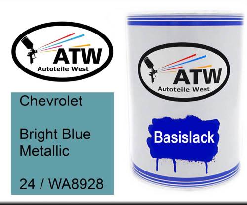 Chevrolet, Bright Blue Metallic, 24 / WA8928: 500ml Lackdose, von ATW Autoteile West.